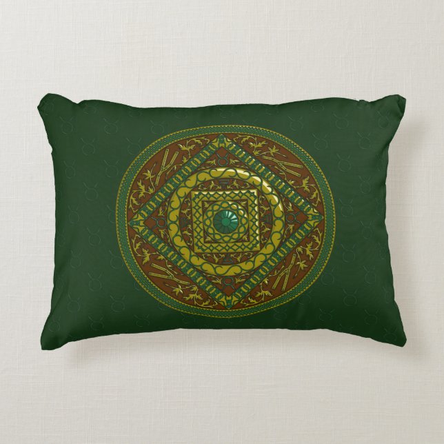Taurus Mandala Accent Kussen (Voorkant)