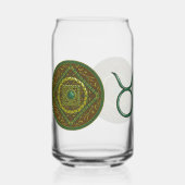 Taurus Mandala Blikvorm Glas (Voorkant)
