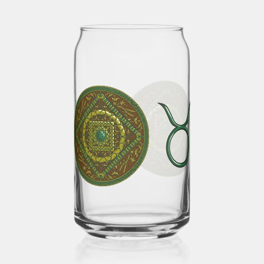 Taurus Mandala Blikvorm Glas (Voorkant)
