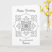 Taurus Mandala : Carte de visite (Fleur jaune)