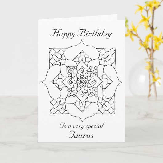 Taurus Mandala : Carte de visite (Fleur jaune)