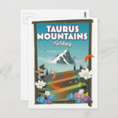 Taurus Mountains Turkije reisposter. Briefkaart (Voorkant / Achterkant)