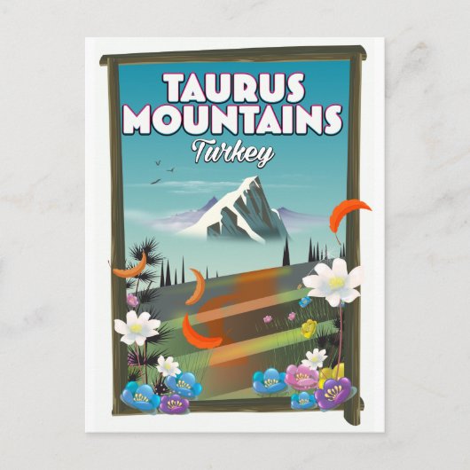 Taurus Mountains Turkije reisposter. Briefkaart (Voorkant)