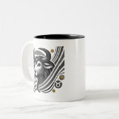 Taurus noir et blanc Zodiac Mug (Devant gauche)