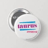 Taurus Paars Ronde Button 5,7 Cm (Voorkant /achterkant)