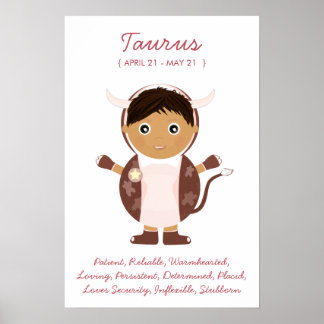 Taurus - Poster de l'Horoscope de garçon