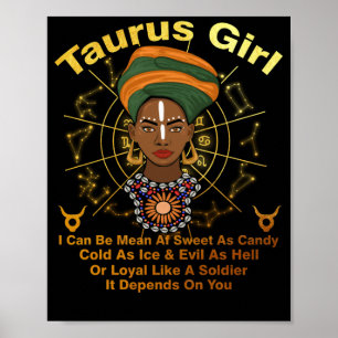 Taurus Queen Sweet als Snoep Birthday Black Women Poster