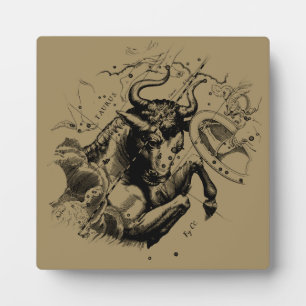 Taurus Sign Constellation Hevelius circa 1690 Fotoplaat