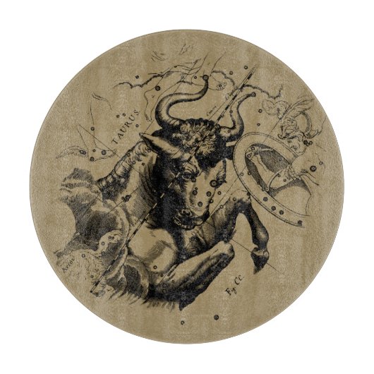 Taurus Sign Constellation Hevelius circa 1690 Snijplank (Voorkant)