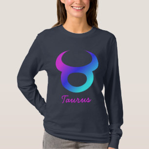 Taurus Sign Pink Paars Blue Aqua Horoscope T-shirt