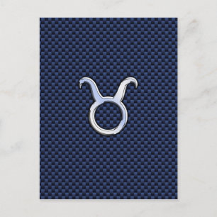 Taurus Sterrenbeeld Decoratie Navy Blauwe Koolstof Briefkaart