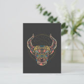 Taurus Sterrenbeeld Horoscoop Kunst Briefkaart (Staand voorkant)