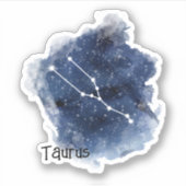 Taurus Sterrennacht Constellation Custom-Cut Sticker (Voorkant)