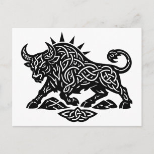 Taurus Stier Sigil — Aardgebonden Zodiac Inktwerk Feestdagenkaart