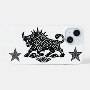 Taurus Stier Sigil — Aardgebonden Zodiac Inktwerk iPhone 15 Hoesje