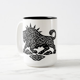 Taurus Stier Sigil — Aardgebonden Zodiac Inktwerk Tweekleurige Koffiemok