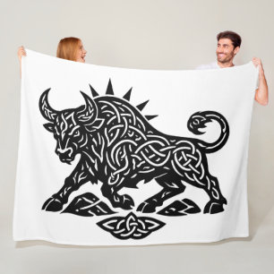 Taurus Stier Sigil — Aards Gebonden Zodiac Inktwer Fleece Deken
