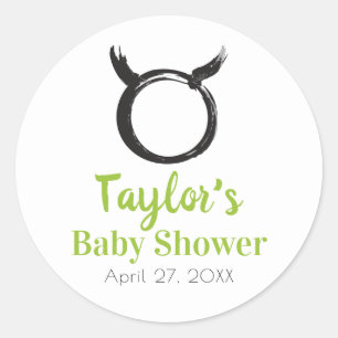 TAURUS Stier Zodiac Lente Astrologie Baby Shower Ronde Sticker
