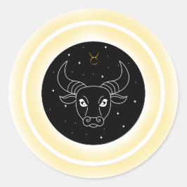 Taurus Symbol – Minimal Astrology Emblem Ronde Sticker