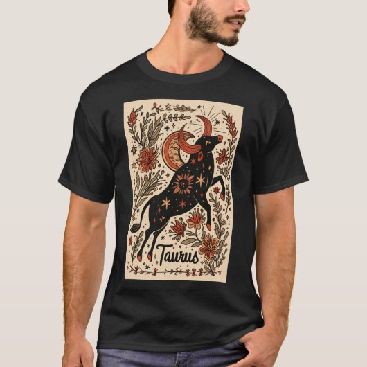 Taurus - T-shirt Celestial Zodiac Art (Devant)