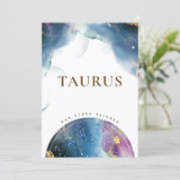 Taurus Table Sign Celestiale Waterverf Theme Kaart