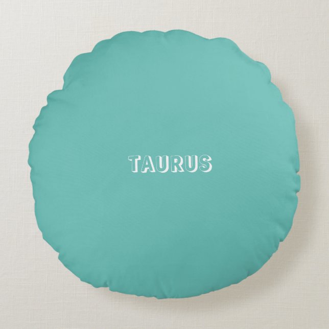 Taurus-teken Rond Kussen (Voorkant)