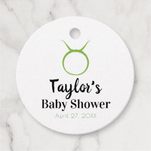TAURUS The Bull Green Astrology Zodiac Baby shower Bedankjes Labels