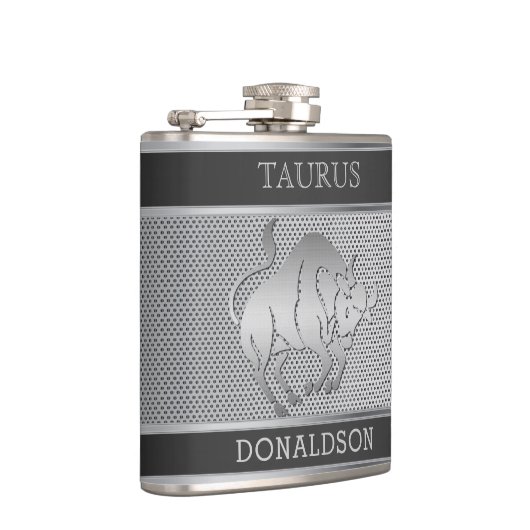 Taurus the Bull in Black en Silver Mesh Heupfles (Rechts)