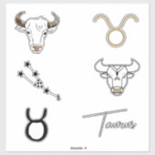 Taurus the Bull jarig astrologie zodiablack Sticker (Vel)