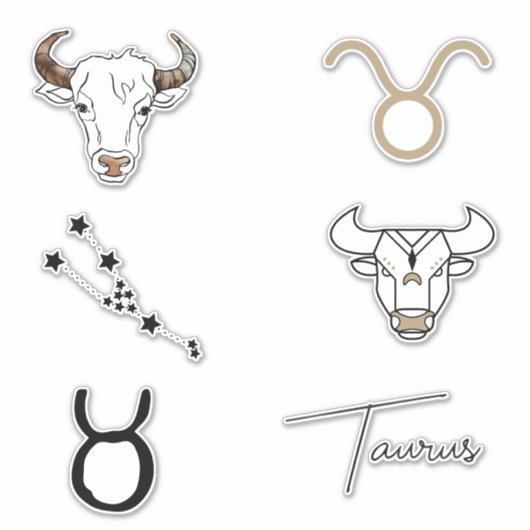 Taurus the Bull jarig astrologie zodiablack Sticker (Voorkant)