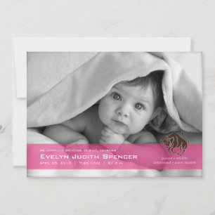Taurus the Bull Photo Birth Announcement Kaart