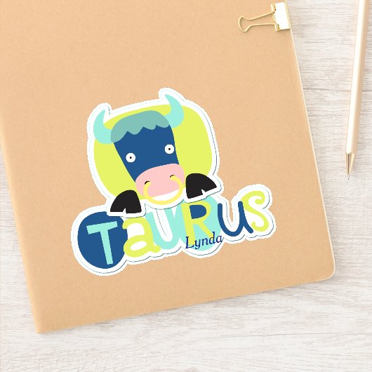 Taurus the Bull Zodiac Contour Sticker (Notitieboek)