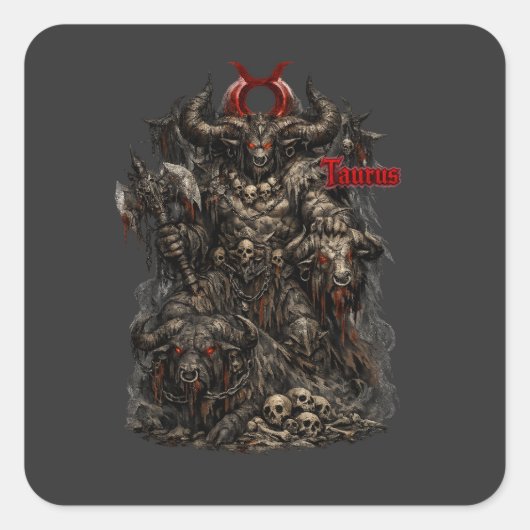 Taurus — The Infernal Warlord Vierkante Sticker (Voorkant)