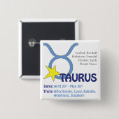 Taurus Traits Square Button (Voorkant /achterkant)