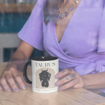 Taurus Vrouwelijk Zodiac Design Bruin Zwart 15 OZ