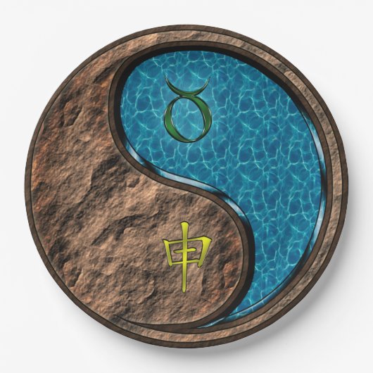 Taurus & Water Monkey Papieren Bordje (Voorkant)