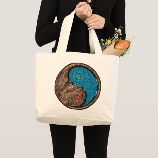 Taurus & Water Tijger Grote Tote Bag (Voorkant (product))