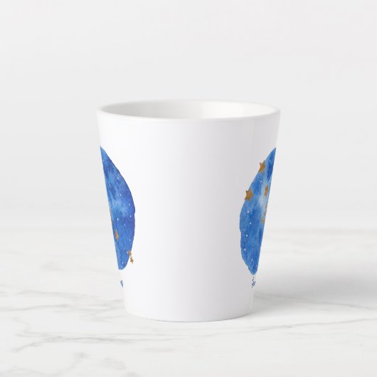 Taurus Waterverf Night Sky Constellation Zodiac Latte Mok (Voorkant)