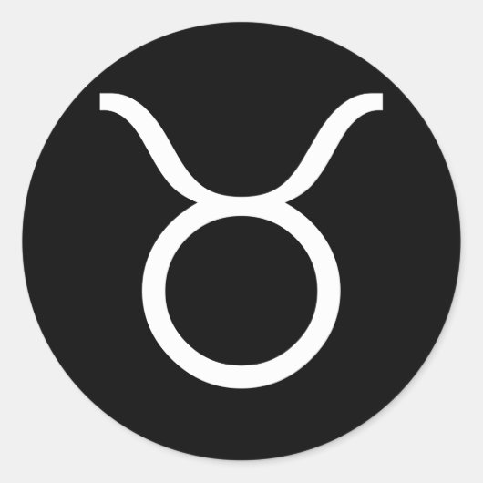 taurus white ronde sticker (Voorkant)