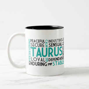 Taurus Word Collage Mok