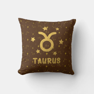 Taurus Zodiac Aardbruin Sierkussen