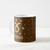 Taurus Zodiac Aardse Bruine Astrologie Mok (Voorkant links)