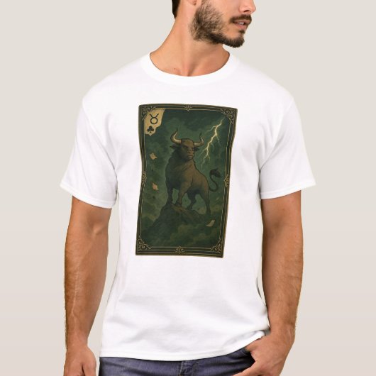 Taurus Zodiac Art – The Storm Bull T-shirt (Voorkant)