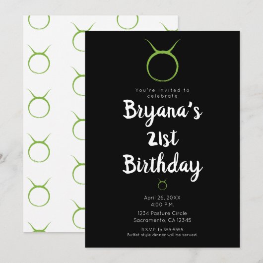 Taurus Zodiac Astrology April Mei Kaart (Voorkant / Achterkant)