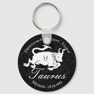 Taurus Zodiac Astrology Character Black Custom Sleutelhanger