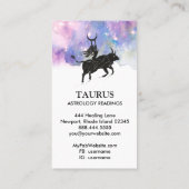 *~* TAURUS Zodiac Astrology Readtions Blue Pink Visitekaartje (Achterkant)