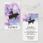 *~* TAURUS Zodiac Astrology Readtions Blue Pink Visitekaartje (Voorkant / Achterkant)