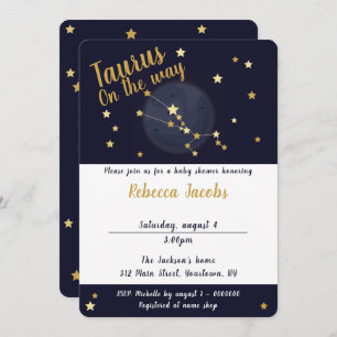 Taurus zodiac Baby shower Uitnodiging