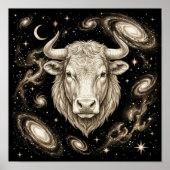Taurus Zodiac Celestial Astrology Poster (Voorkant)