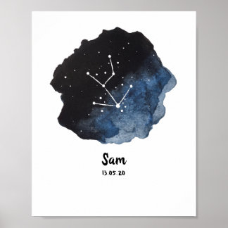 Taurus zodiac constellatie poster